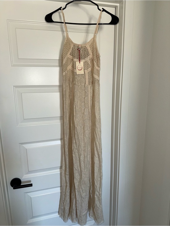 RAGA Dresses & Skirts - NWT Raga Anthropologie Beige Lace with Romance Coverup Maxi Dress XS